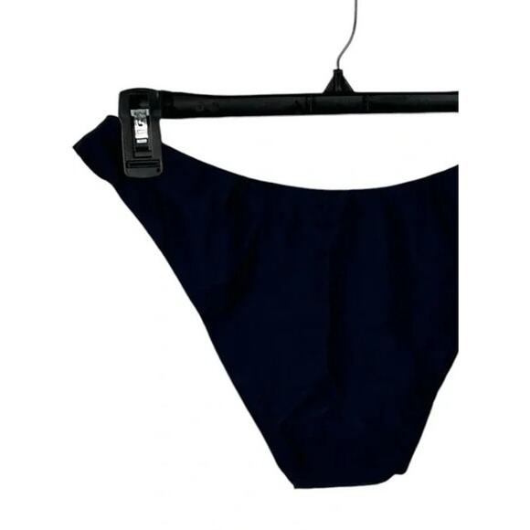 NWT J. Crew Mid Rise High Cut Leg Cheeky Bikini Bottom UPF 50 S Navy Blue #3056 - Picture 10 of 14